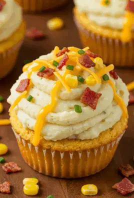 Cornbread Cupcakes with Mashed Potatoes