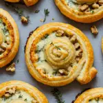 Blue Cheese Walnut Thyme Puff Pastry Twirl