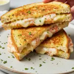 Cheesy Garlic Bread Shrimp Grilled Cheese