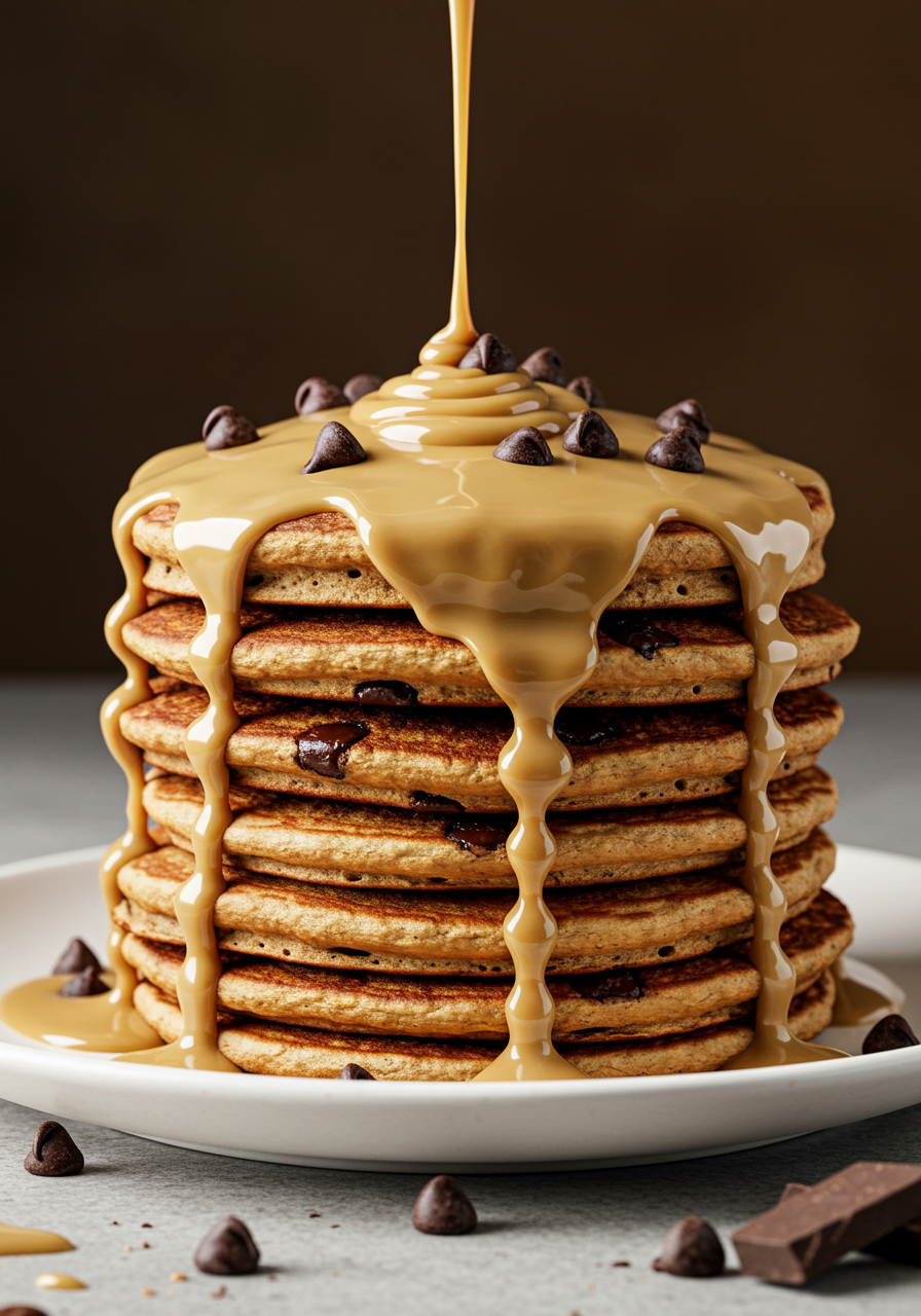 Coffee Pancakes with Chocolate Chips