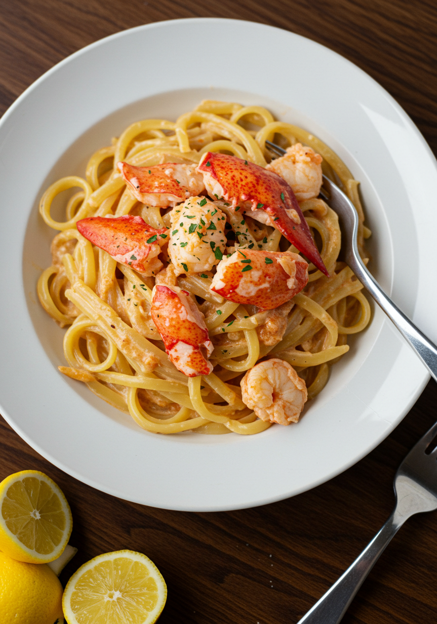 Creamy Tomato and Lobster Pasta