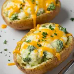 Cheesy Baked Potatoes with Broccoli Cheese Sauce