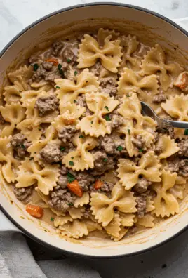 Creamy Beef and Bowtie Pasta
