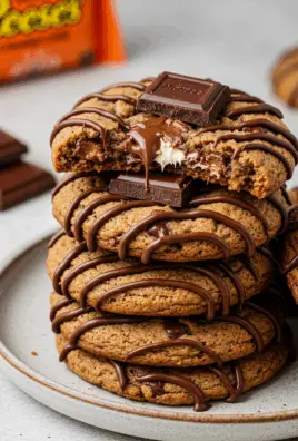Gooey Reese’s Cheesecake Cookies