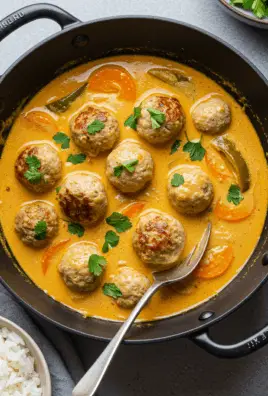 Thai Chicken Meatballs in Coconut Curry