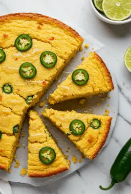 Spicy Jalapeño Cornbread with Sweet Lime Honey Glaze