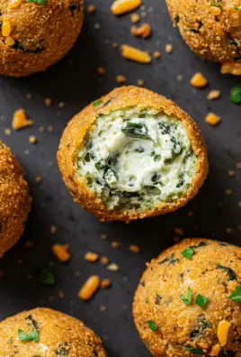 Fried Spinach & Artichoke Dip Balls