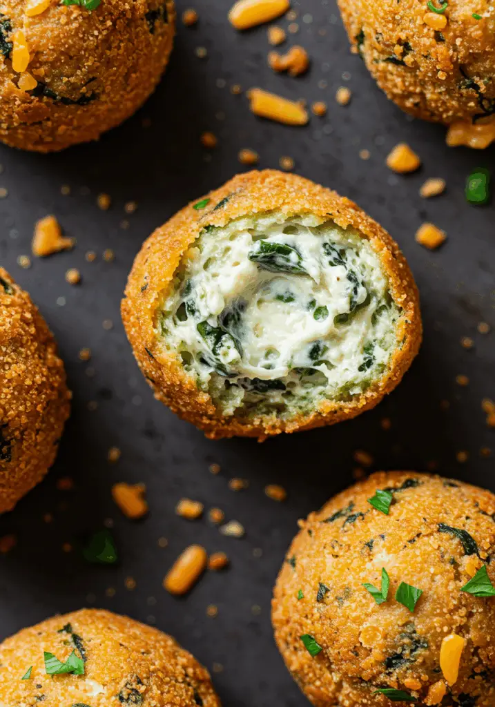 Fried Spinach & Artichoke Dip Balls