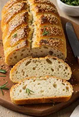 Rustic No Knead Rosemary Garlic Bread