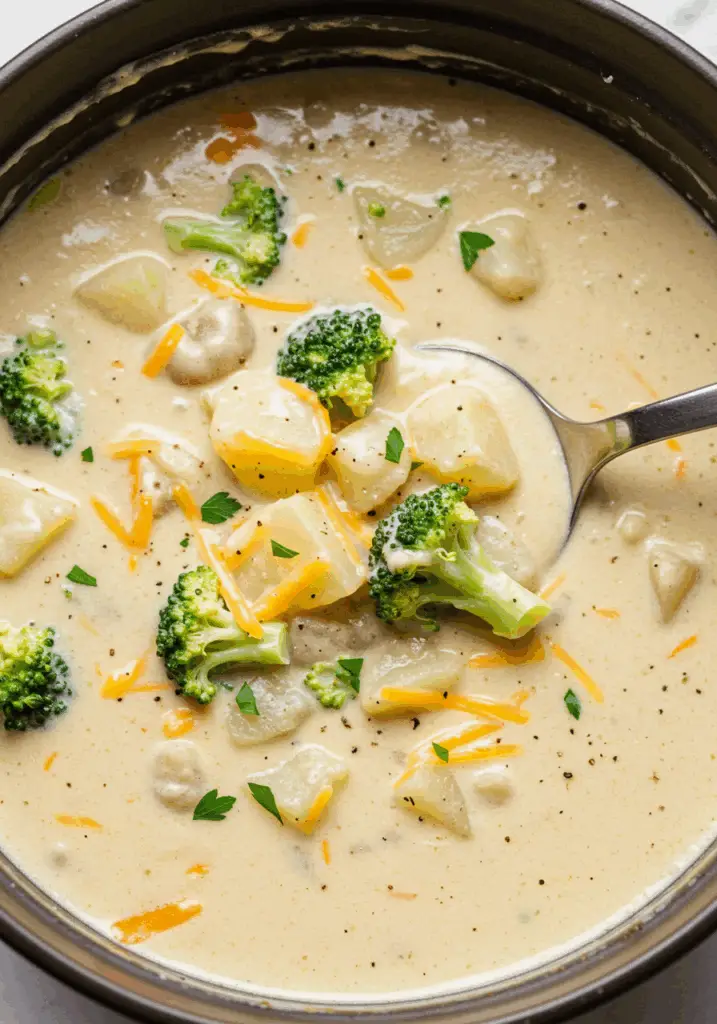 Crockpot Creamy Cheese Broccoli Potato Soup