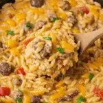 One-Pot Cheeseburger Orzo Skillet