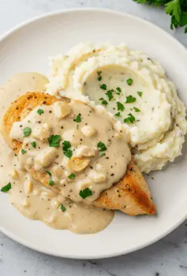 Creamy Garlic Chicken with Herb Mashed Potatoes