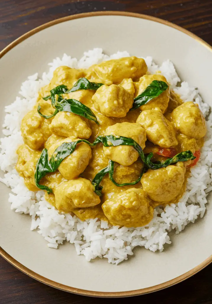 Basil Chicken with Coconut Curry Sauce