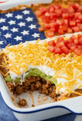 Patriotic 7 Layer Taco Dip
