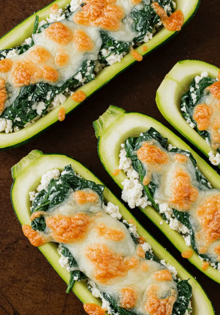 Vegetarian Spinach and Ricotta Zucchini Boats