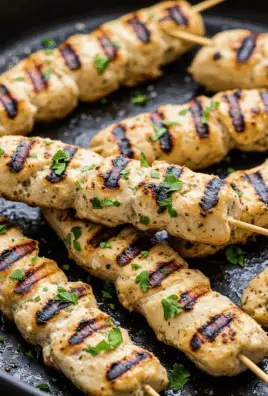 Grilled Ranch Garlic Parmesan Chicken Skewers