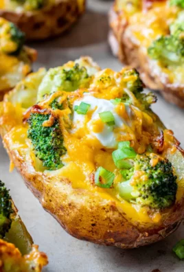 Broccoli and Cheddar Potato Skins