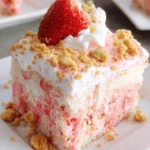 Strawberry Crunch Poke Cake