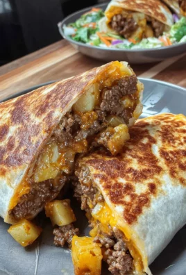 Cheesy Beef and Potato Burritos