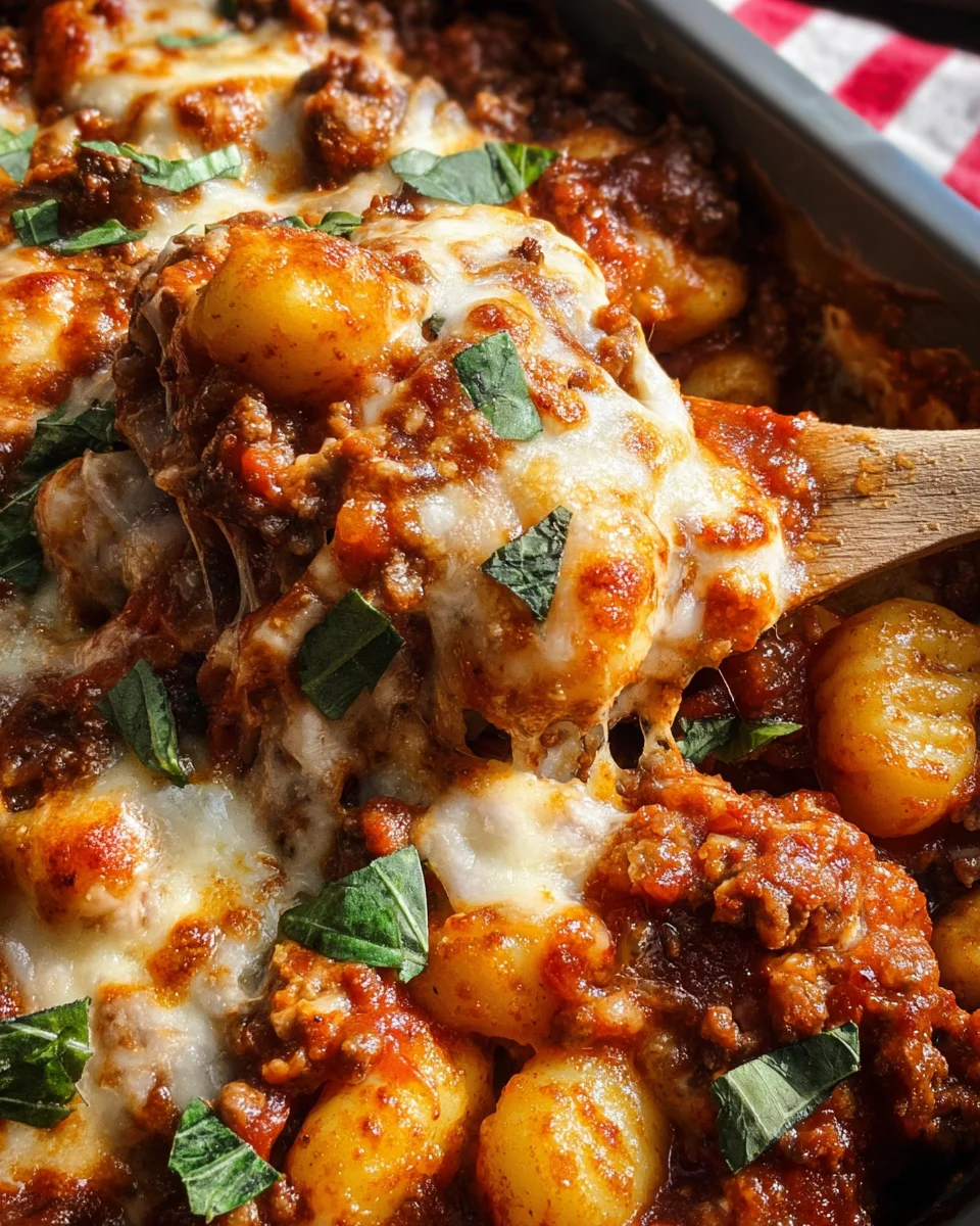 Cheesy Bolognese Gnocchi Bake 