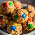Monster Cookie Oatmeal Peanut Butter Balls with M&Ms