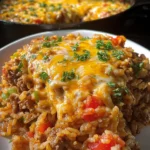 Cheesy Beef Enchilada Rice