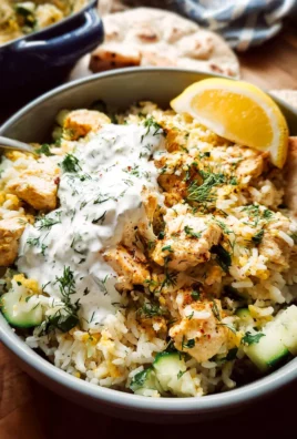 Dump-and-Bake Chicken Tzatziki and Rice