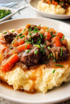 Fall Apple Cider Stew over Mashed Potatoes