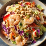 Fresh Spring Roll Salad with Creamy Peanut Ginger Dressing