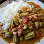 Crockpot Speckled Butter Beans and Okra Stew