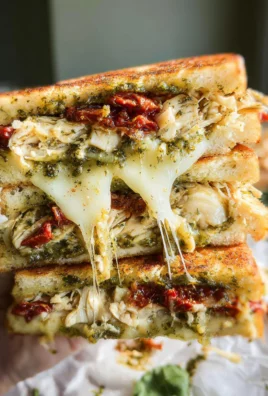 MEGA Chicken Pesto Grilled Cheese Sandwich