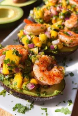 Shrimp Stuffed Avocado with Mango Salsa
