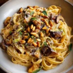 Caramelized Leek and Mushroom Gruyere Pasta