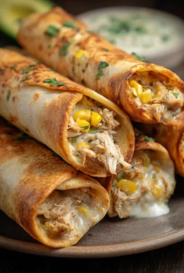 Creamy Pulled Chicken Taquitos