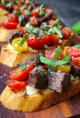 Grilled Steak and Tomato Crostini