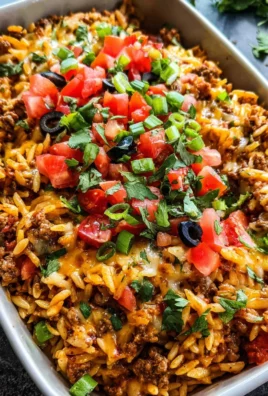 One Pot Cheesy Taco Orzo