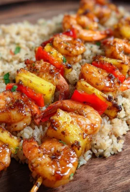 Shrimp Pineapple Skewers with a Spicy Honey Glaze