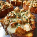 Chicken Alfredo Garlic Toast
