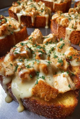 Chicken Alfredo Garlic Toast