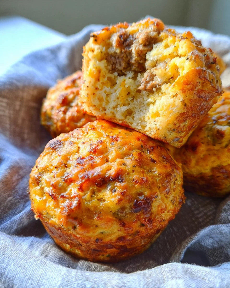Sausage Egg and Cheese Breakfast Muffins with Grits