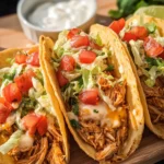 Slow Cooker Queso Chicken Tacos