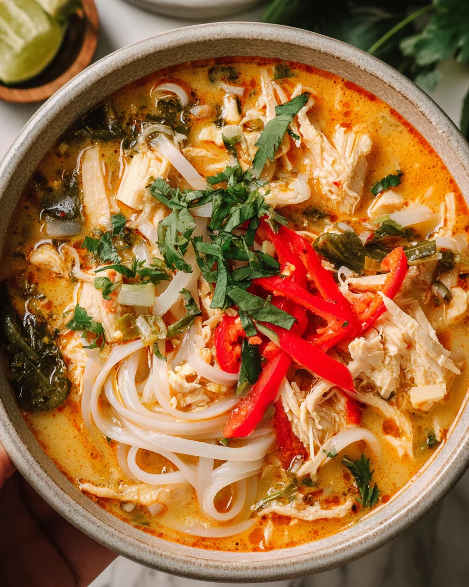 Thai Curry Chicken Soup with Coconut Milk